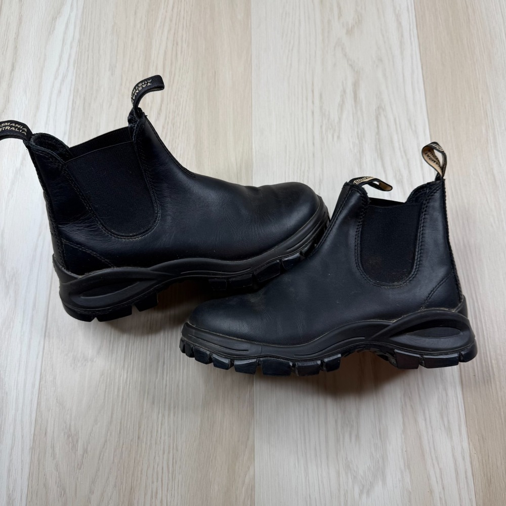 Blundstone Men's Black Comfort Arch Leather Chunky Chelsea Lug Boots Size 6